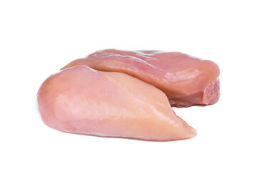 Raw Chicken breast on white background.
