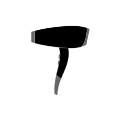 The icon of a modern hair dryer on a white background.