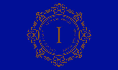 Vector logo with the letter I on a dark background. Great for logo, monogram, invitation, flyer, menu, brochure, background or any desired idea.