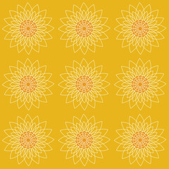 Fototapeta na wymiar Seamless pattern with stylized sunflowers.