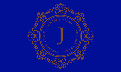 Vector logo with the letter J on a dark background. Great for logo, monogram, invitation, flyer, menu, brochure, background or any desired idea.