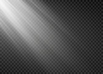 Realistic sun rays. light effect. Warm glow effect. The sun, a ray of sunshine.