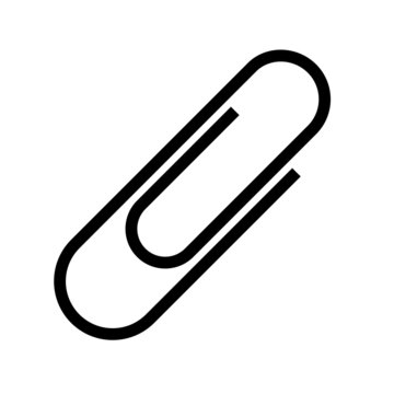 paper clip icon isolated, vector illustration