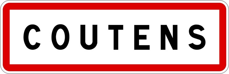 Panneau entrée ville agglomération Coutens / Town entrance sign Coutens