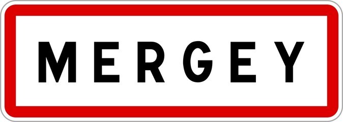 Panneau entrée ville agglomération Mergey / Town entrance sign Mergey