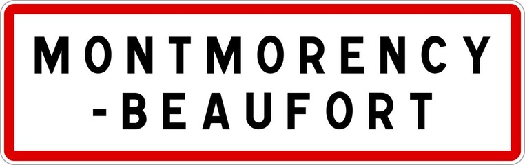 Panneau entrée ville agglomération Montmorency-Beaufort / Town entrance sign Montmorency-Beaufort