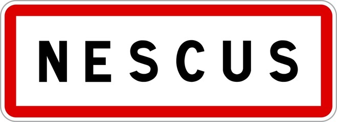 Panneau entrée ville agglomération Nescus / Town entrance sign Nescus