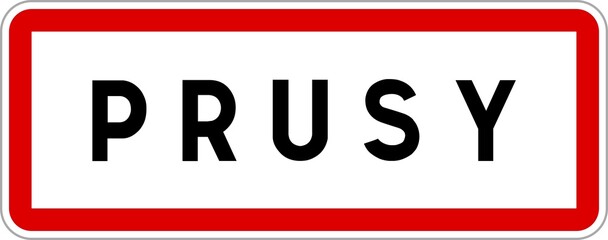 Panneau entrée ville agglomération Prusy / Town entrance sign Prusy