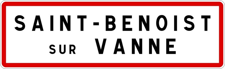 Panneau entrée ville agglomération Saint-Benoist-sur-Vanne / Town entrance sign Saint-Benoist-sur-Vanne