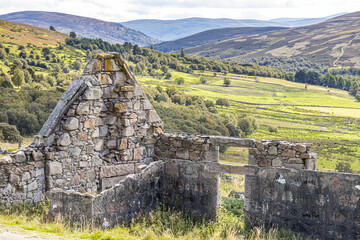 A ruined building (cottage, croft, barn) beside the A939 Snow Road south of Cock Bridge, Aberdeenshire, Scotland UK © Stephen