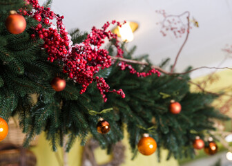 beautiful bright handmade Christmas toys and decoration in Ukrainan gift shop