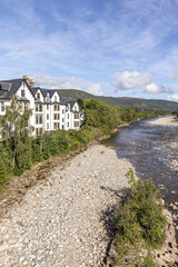 Fototapeta na wymiar The Monaltrie beside the River Dee at Ballater, Aberdeenshire, Scotland UK