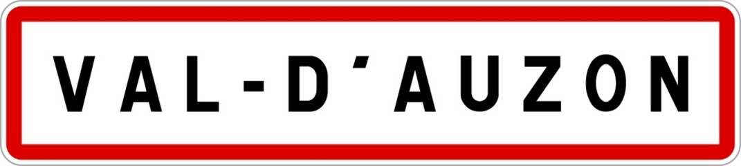 Panneau entr&eacute;e ville agglom&eacute;ration Val-d'Auzon / Town entrance sign Val-d'Auzon