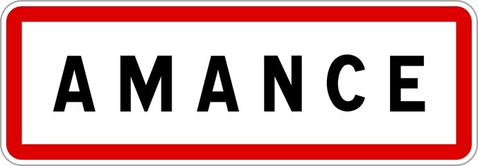 Panneau entrée ville agglomération Amance / Town entrance sign Amance