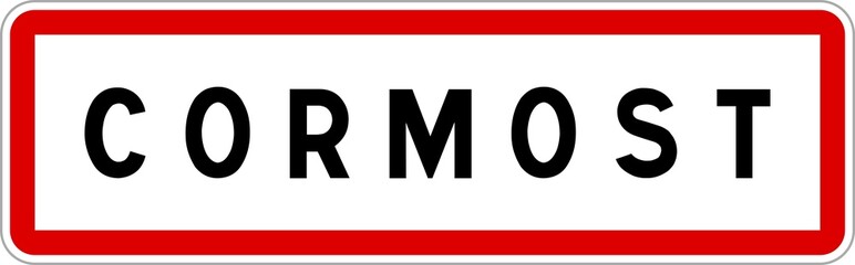 Panneau entrée ville agglomération Cormost / Town entrance sign Cormost