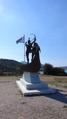 Memorial to the fighters at the Battle of Salamis located near Kynosoura area, Salamina island,...