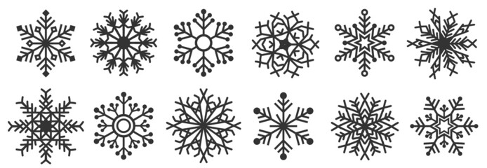 Great design holiday snowflakes isolate on blue background. Vector illustration. 
