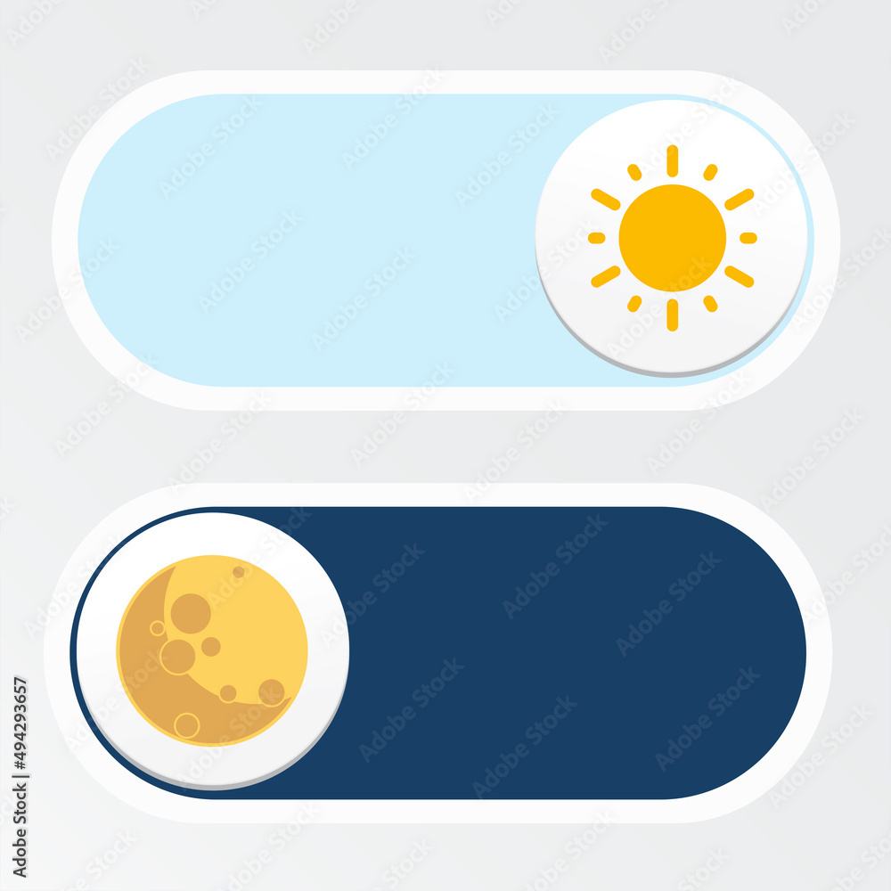 Poster concept of gadget interface switch to day and night mode and ui symbol. day and night mode. vector o