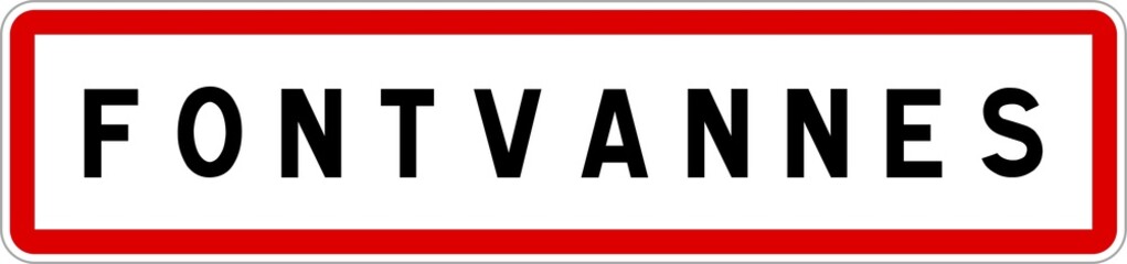 Panneau entrée ville agglomération Fontvannes / Town entrance sign Fontvannes