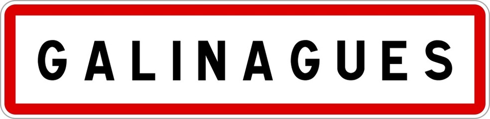 Panneau entr&eacute;e ville agglom&eacute;ration Galinagues / Town entrance sign Galinagues