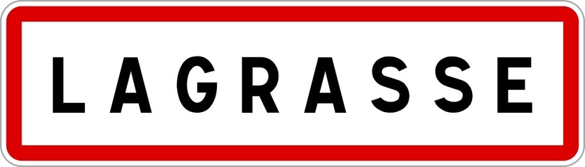Panneau entrée ville agglomération Lagrasse / Town entrance sign Lagrasse