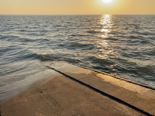 Rising sun over the ocean