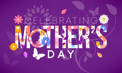 Fototapeta premium Mother's Day is a celebration honoring the mother of the family, as well as motherhood, maternal bonds, and the influence of mothers in society. It is held on the second Sunday of May. vector art
