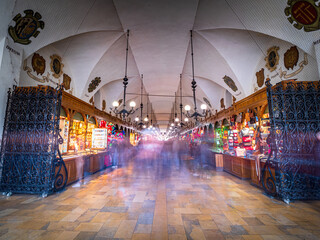 Krakow historical market halls as a key tourist magnet - obrazy, fototapety, plakaty