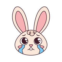 Isolated sad rabbit cartoon avatar Vector illustration