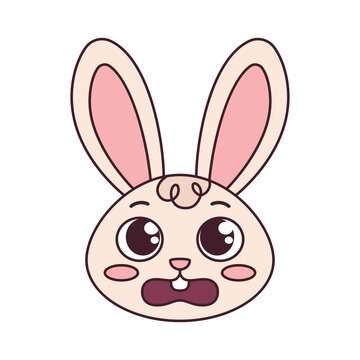 Isolated worried rabbit cartoon avatar Vector illustration