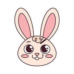 Isolated happy rabbit cartoon avatar Vector illustration