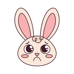 Isolated sad rabbit cartoon avatar Vector illustration