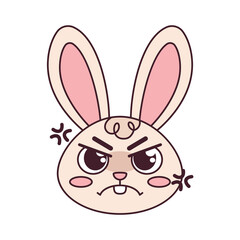 Isolated angry rabbit cartoon avatar Vector illustration