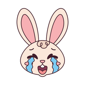 Isolated sad rabbit cartoon avatar Vector illustration