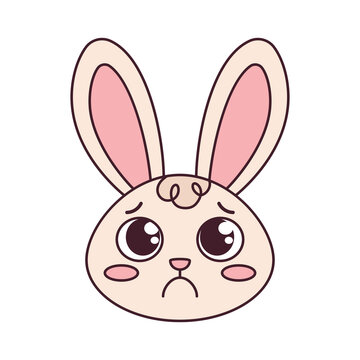 Isolated sad rabbit cartoon avatar Vector illustration