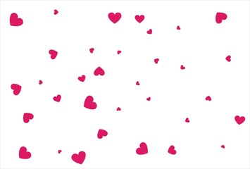 Red heart background. Love confetti background