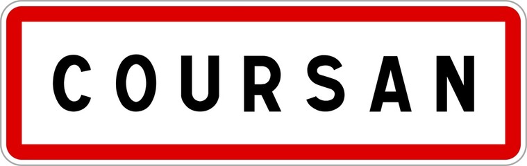 Panneau entrée ville agglomération Coursan / Town entrance sign Coursan