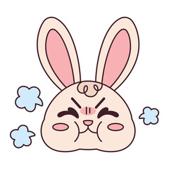 Isolated angry rabbit cartoon avatar Vector illustration