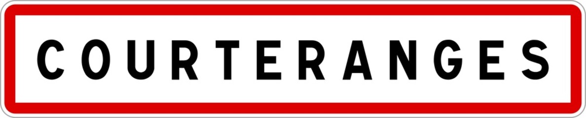 Panneau entrée ville agglomération Courteranges / Town entrance sign Courteranges