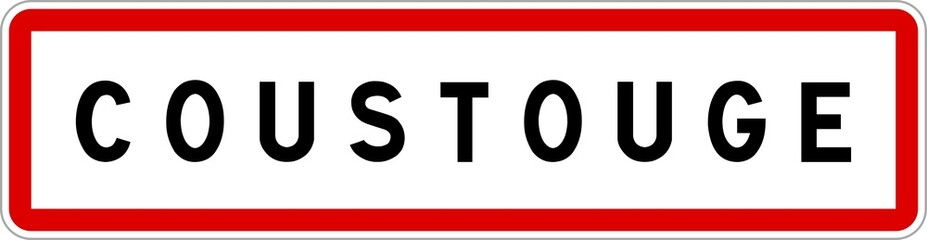 Panneau entrée ville agglomération Coustouge / Town entrance sign Coustouge