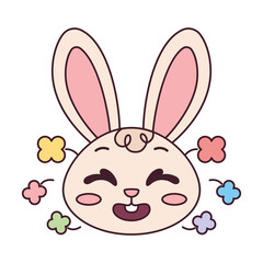 Isolated happy rabbit cartoon avatar Vector illustration