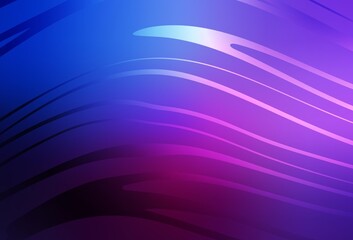 Dark Pink, Blue vector layout with curved lines.