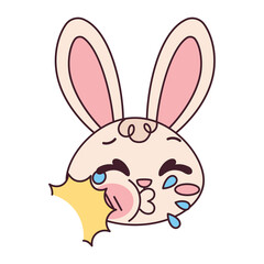 Isolated in shock rabbit cartoon avatar Vector illustration