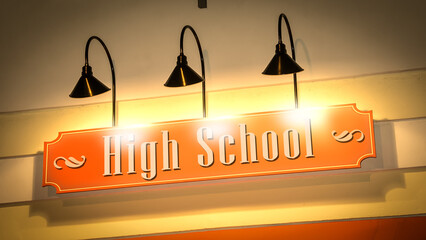 Street Sign to High School