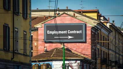 Obraz premium Street Sign EMPLOYMENT CONTRACT