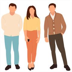 people flat design, isolated, vector