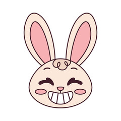 Isolated happy rabbit cartoon avatar Vector illustration