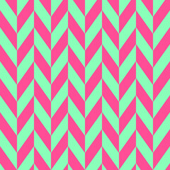 Diamond shape pattern. Pink and green arrow background. V shape pattern.