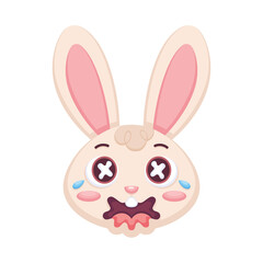 Isolated worried rabbit cartoon avatar Vector illustration