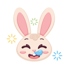 Isolated happy rabbit cartoon avatar Vector illustration